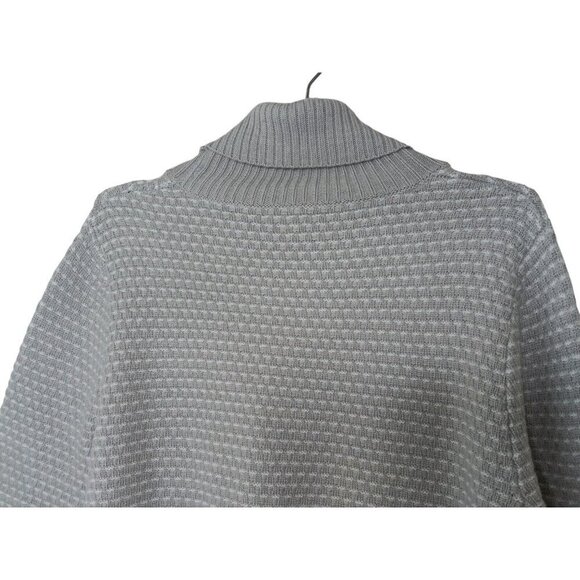New with Tags Jcrew Soft Stretchy Women's Textured Turtleneck Sweater SZ L Grey - Picture 4 of 9